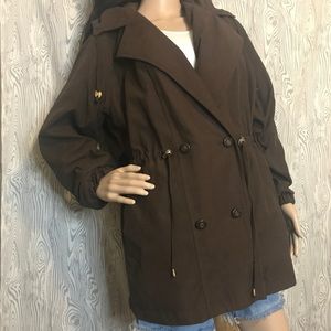 Vintage Layered Rain Jacket with Hood